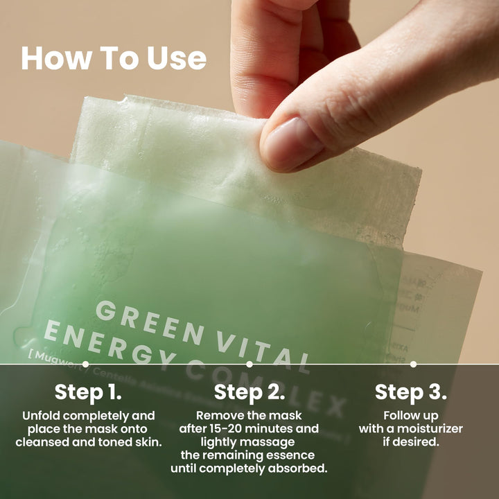 AXIS-Y Mugwort Green Vital Energy Complex Sheet Mask, 5 Count