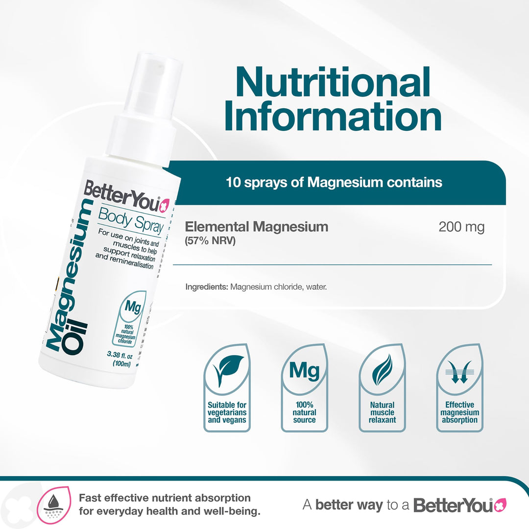 BetterYou Magnesium Oil Body Spray, 100 ml