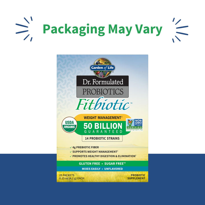 Garden of Life Dr. Formulated Fitbiotic Probiotics Powder, 20 Count