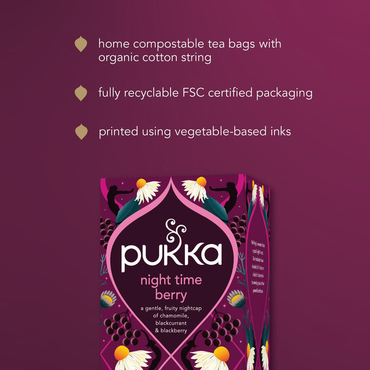 Pukka Night Time Berry Herbal Tea, 20 Count