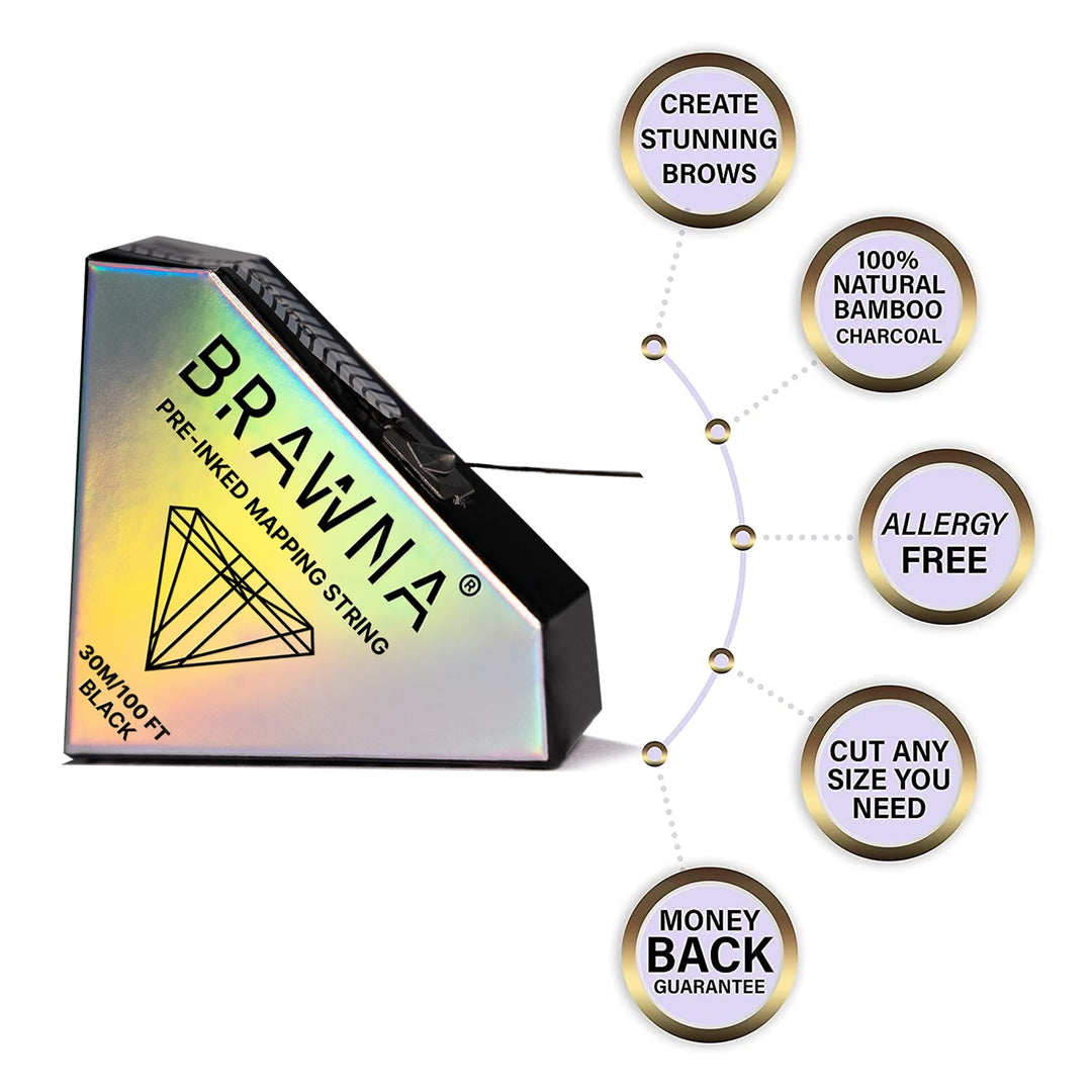 BRAWNA Eyebrow Mapping String, Black, 30 m