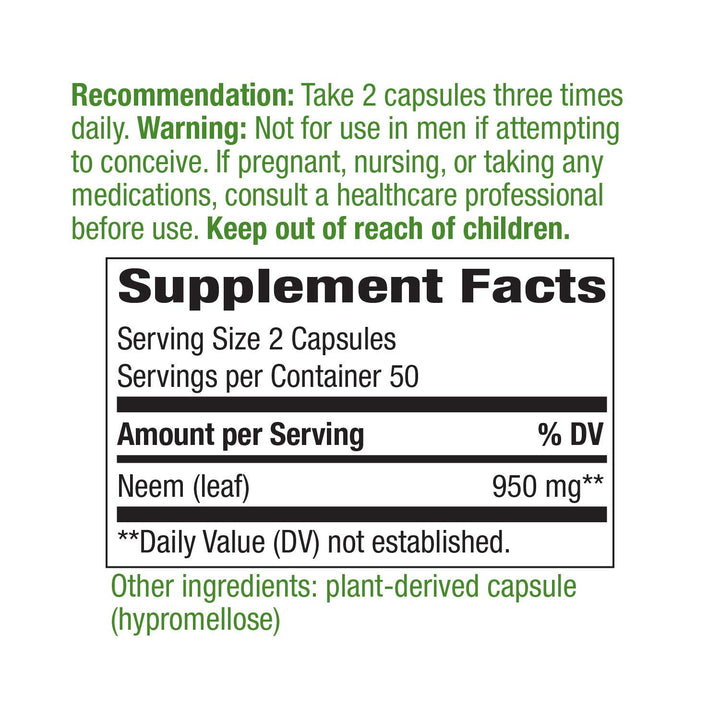Nature's Way Neem Leaf, 100 Count