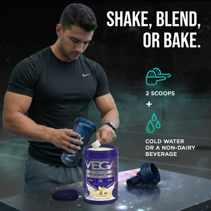 Vega Protein Made Simple Plant-Based Protein Powder, Vanilla, 9.2 oz