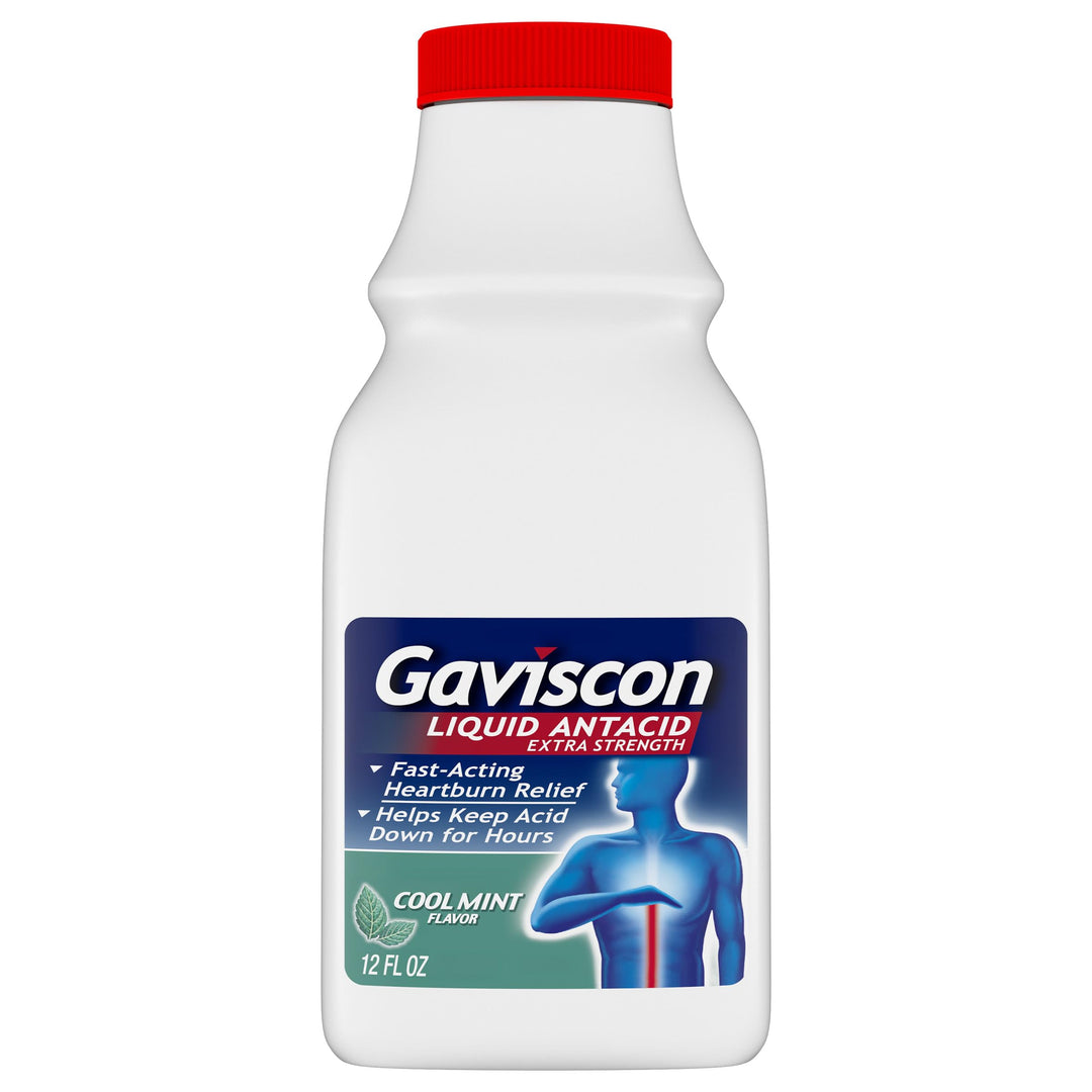 Gaviscon Extra Strength Cool Mint Liquid Antacid, 12 oz