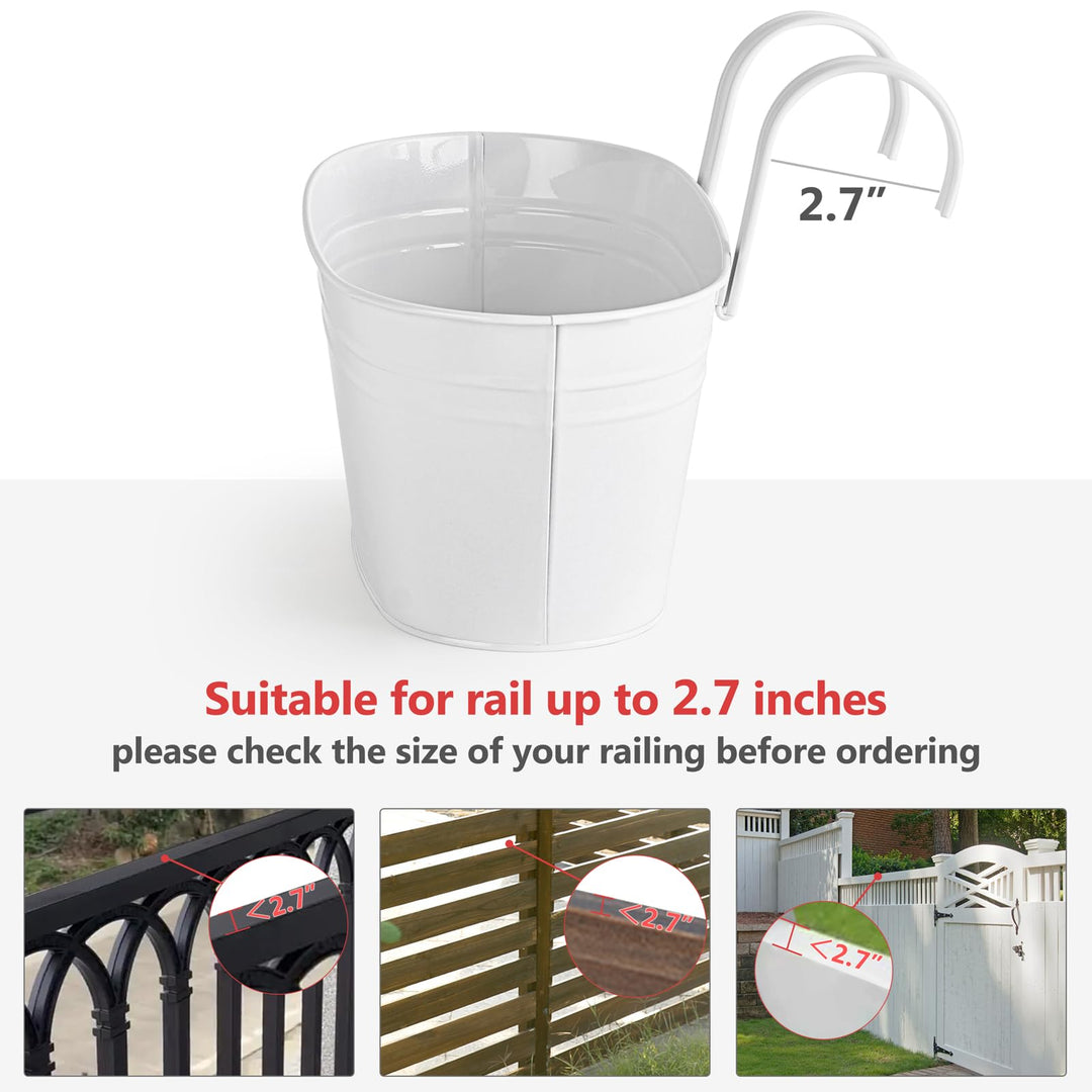 Dahey Hanging Flower Pots, White, 3 Count