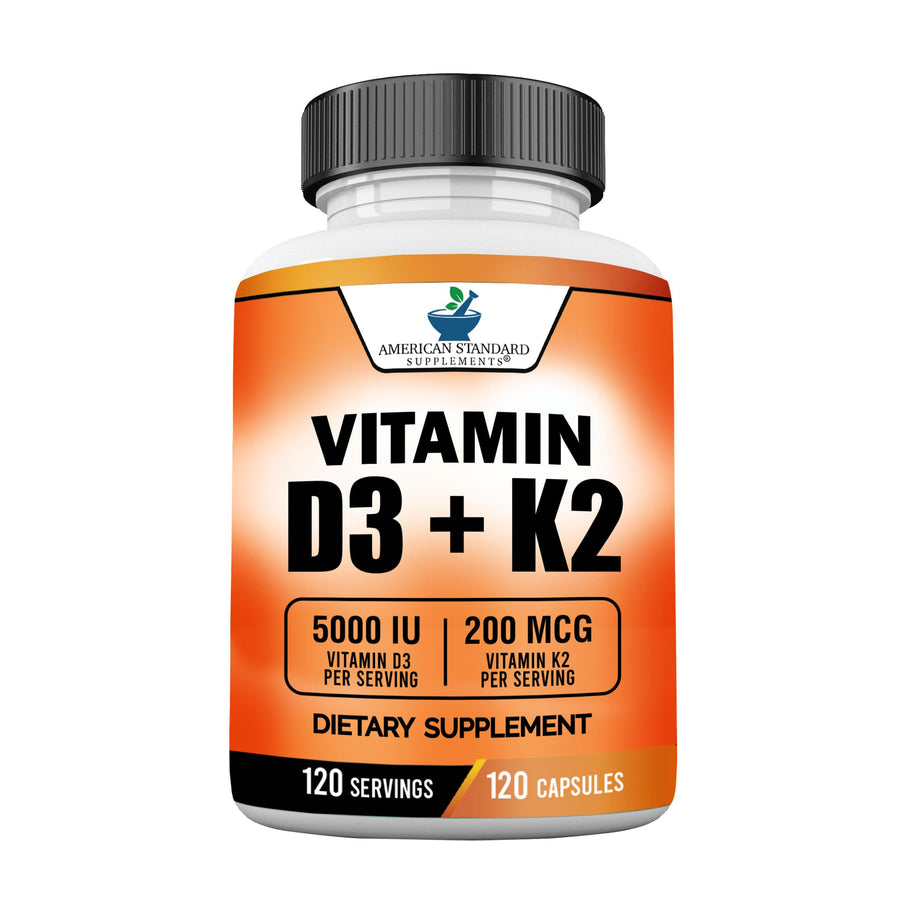 American Standard Supplements Vitamin D3 5000 IU with Vitamin K2, 120 Count
