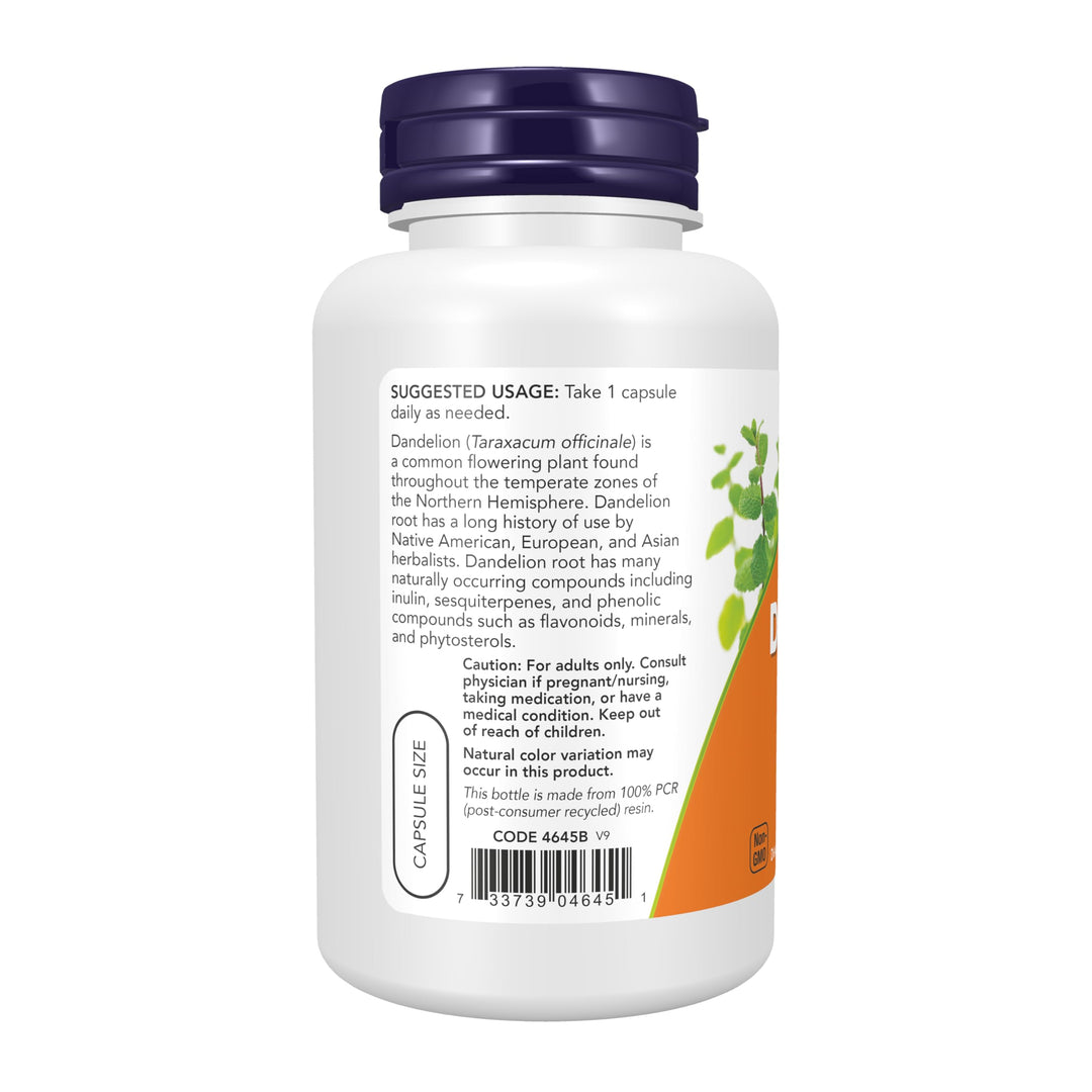 NOW Dandelion Root 500 mg, Herbal Supplement, 100 Count