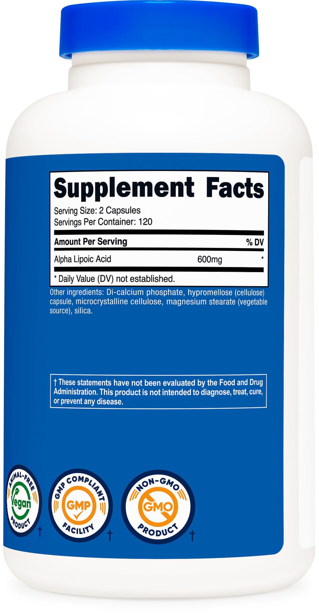 Nutricost Alpha Lipoic Acid Capsules, 600 mg, 240 Count