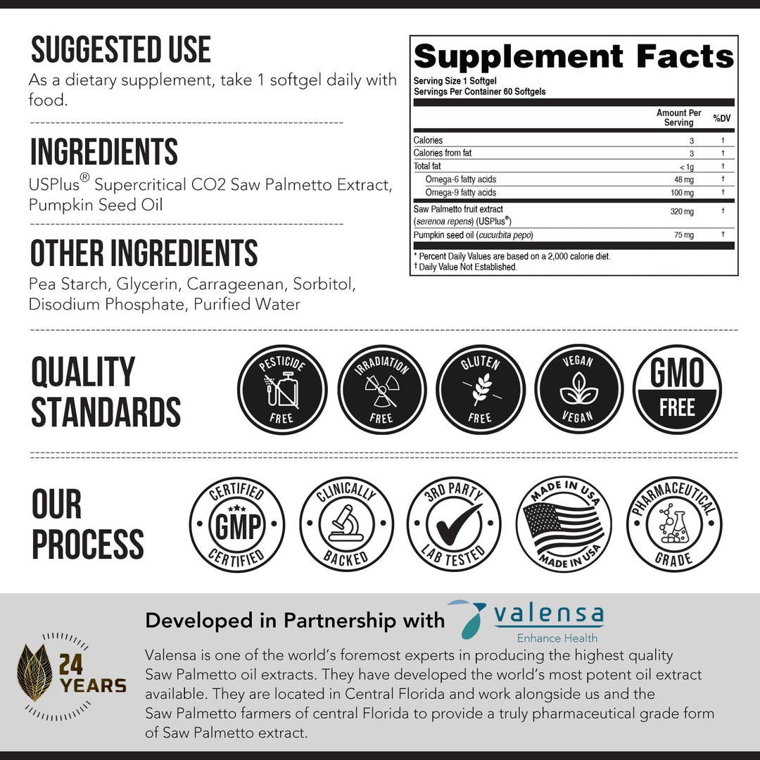 Triquetra Health Saw Palmetto Extract Softgels, 10X Potency, 60 Count