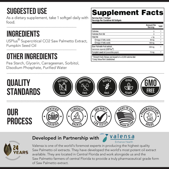 Triquetra Health Saw Palmetto Extract Softgels, 10X Potency, 60 Count