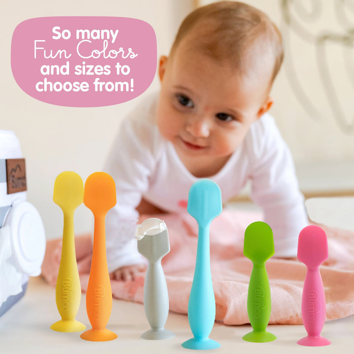 Baby Bum Brush Diaper Cream Applicator, Blue, Full Size and Gray Mini, 2 Count