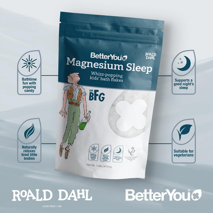 BetterYou Magnesium Sleep Kids Bath Flakes, Lavender, 1.6 lb