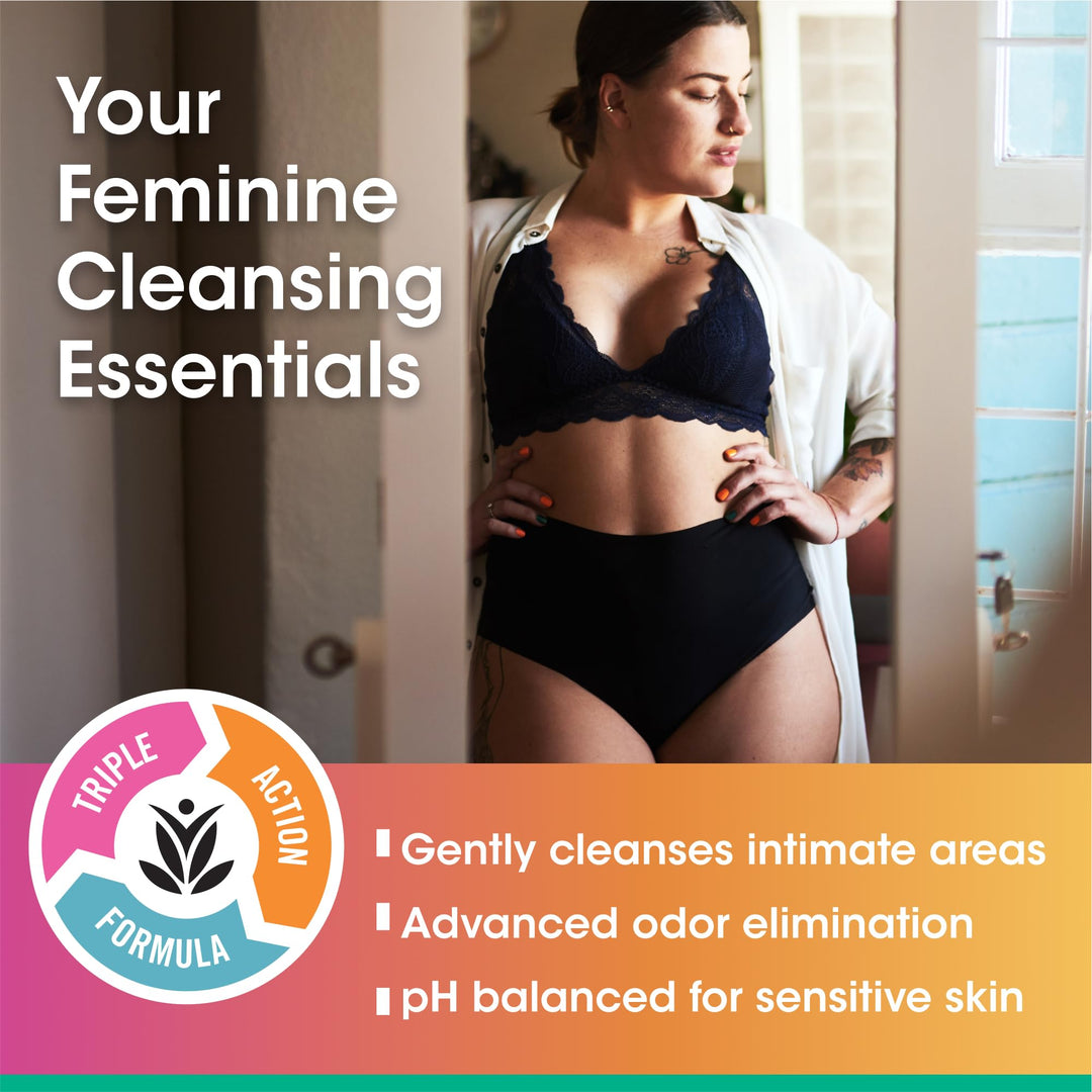 vH essentials Ph Balanced Daily Feminine Wash, Tea Tree Oil & Prebiotic, 6 fl oz