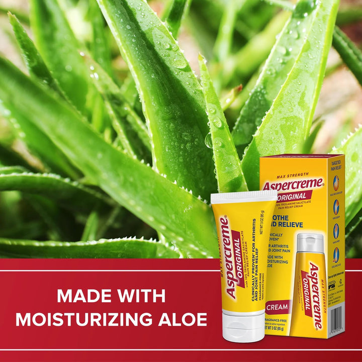 Aspercreme Maximum Strength Pain Relief Cream, Aloe, 3 oz