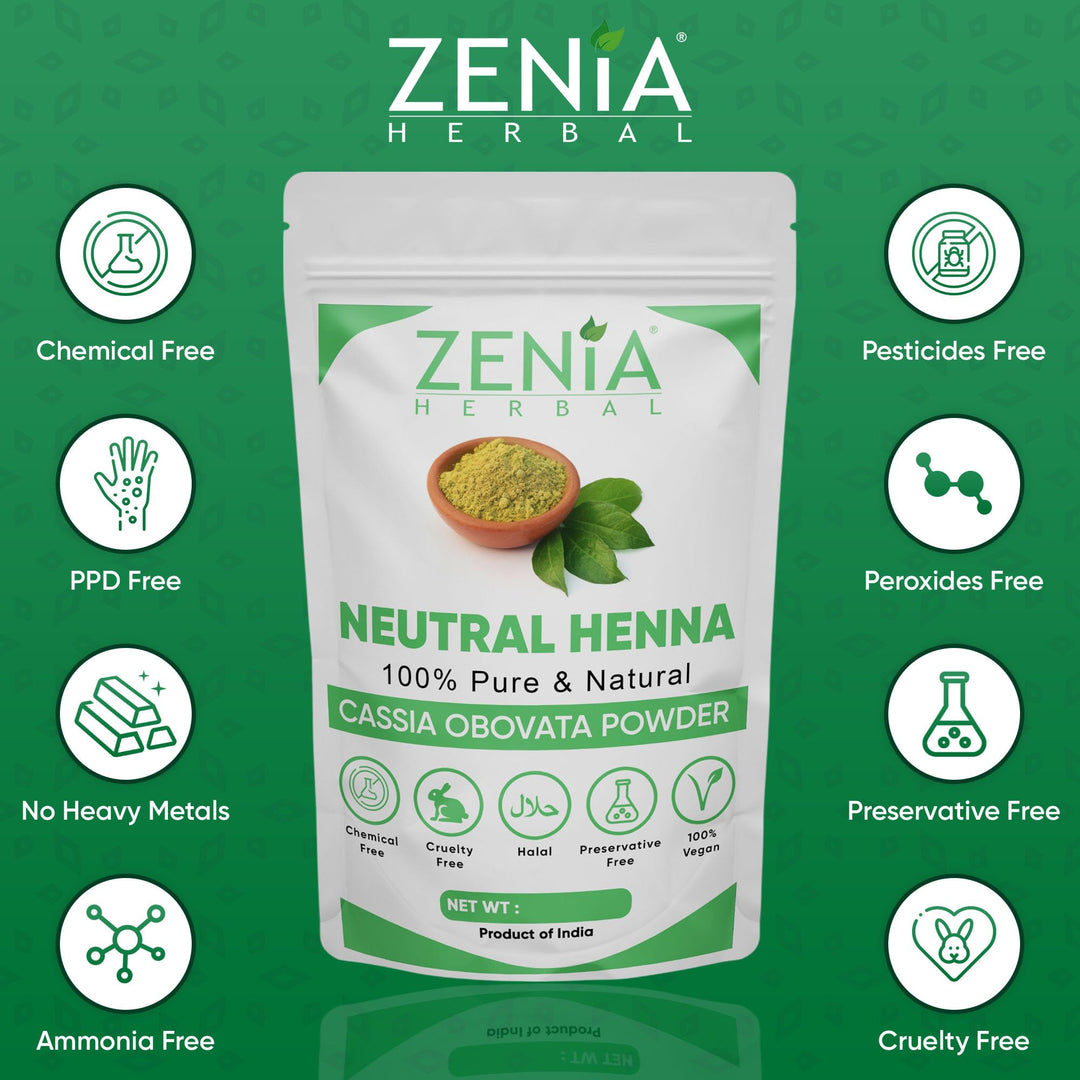 Zenia 100% Pure Neutral Henna Powder, 1 kg