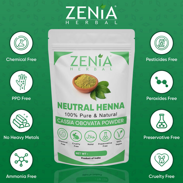 Zenia 100% Pure Neutral Henna Powder, 1 kg