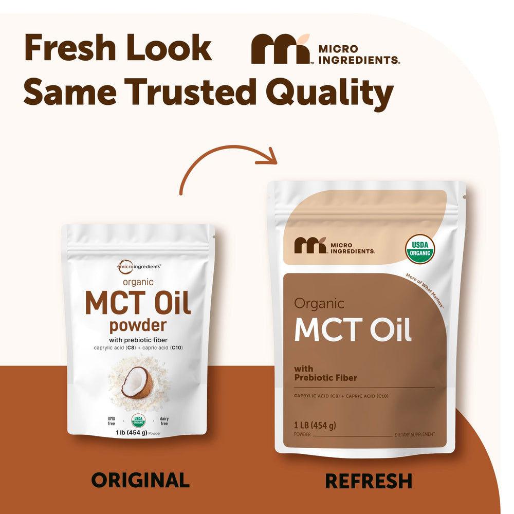 Micro Ingredients Organic MCT Oil Powder With Prebiotic Fiber, 1 lb