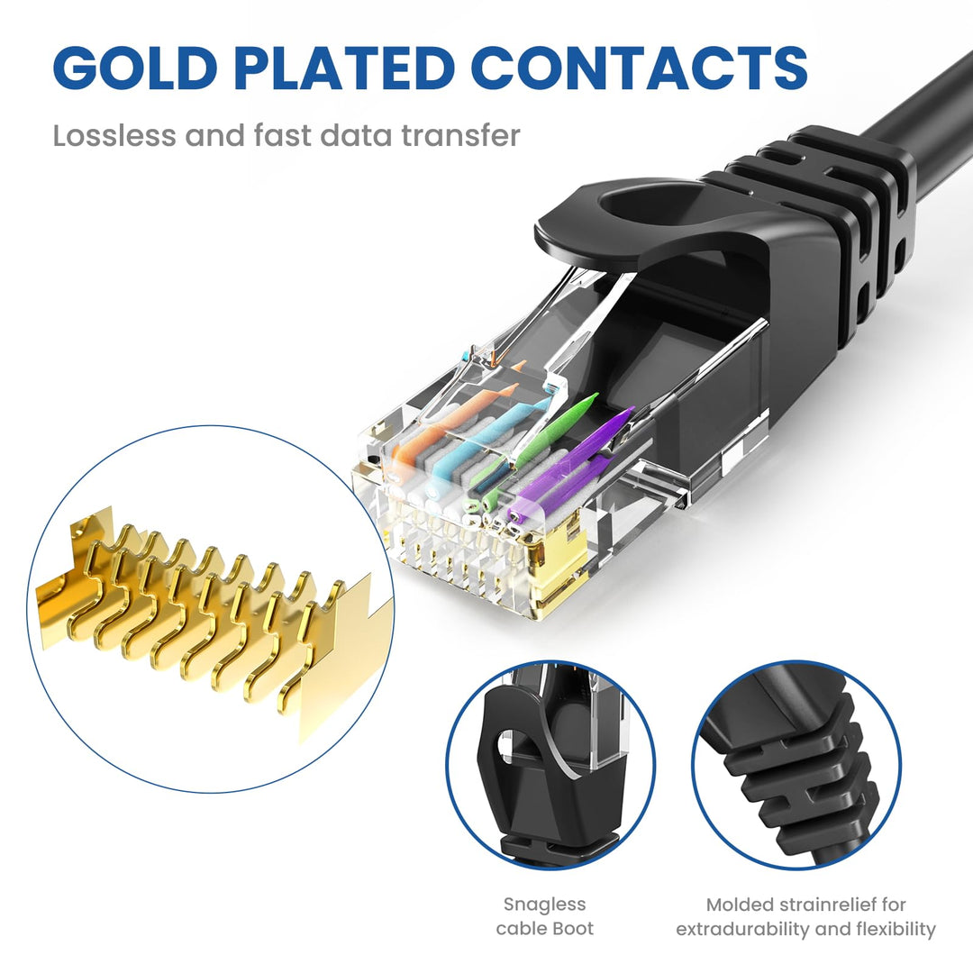 Ultra Clarity Cables Cat 6 Ethernet Cable, 2 Pack, 6 ft