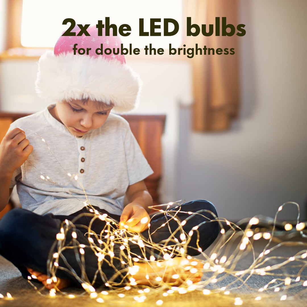 Twinkle Star LED String Lights, Warm White, 33 ft