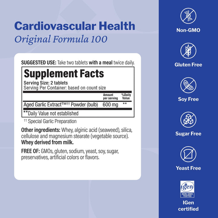 Kyolic Aged Garlic Extract Tablets, 100 Count