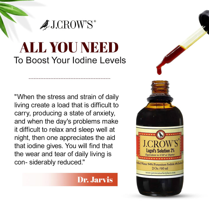 J. CROW'S Lugol's Solution of Iodine, 2%, 2 oz