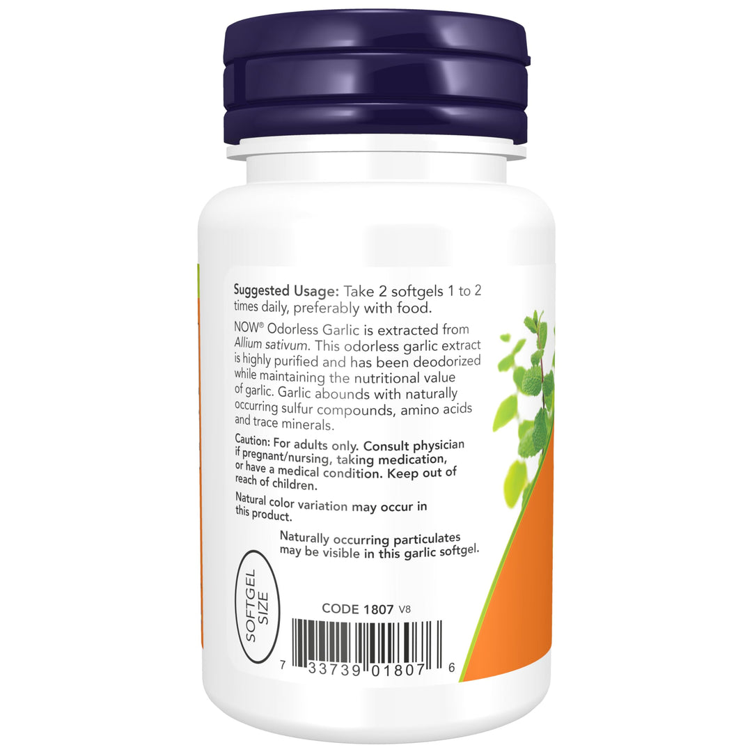 NOW Odorless Garlic Concentrated Extract, 100 Count
