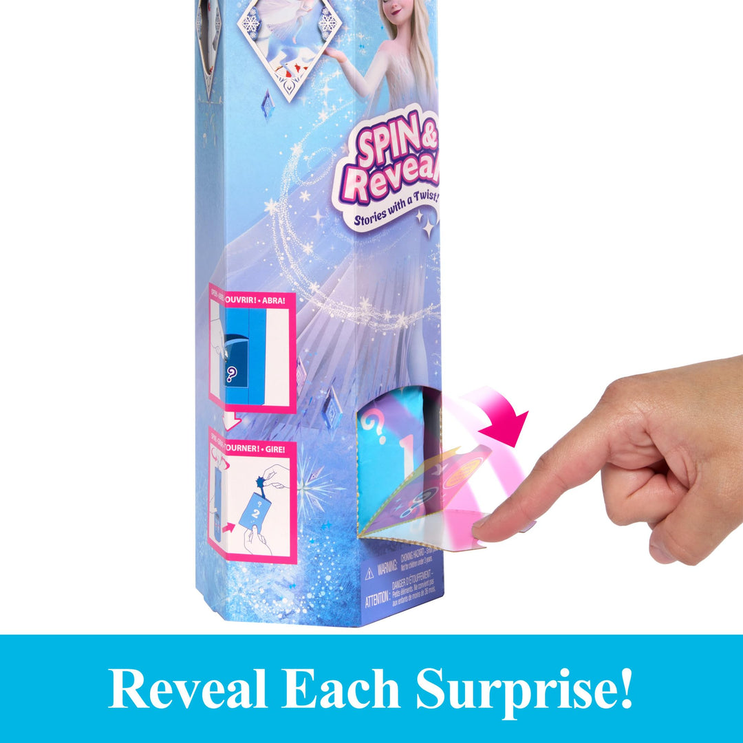 Mattel Disney Frozen Elsa Doll Set, Spin and Reveal, 11 Count