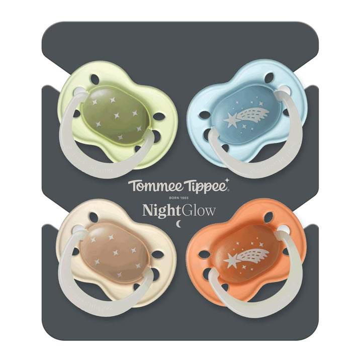Tommee Tippee NightGlow Dummies, 0-6 Months, Pack of 4