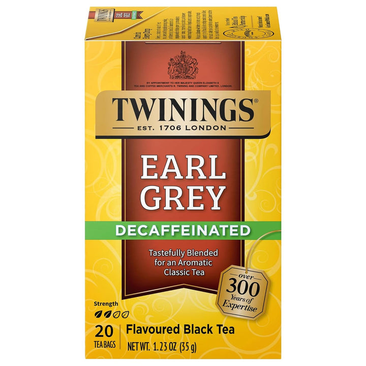 Twinings Decaffeinated Earl Grey Black Tea, 20 Count