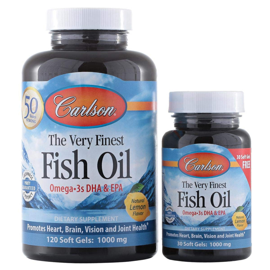 Carlson Fish Oil Softgels, Lemon, 1000 mg