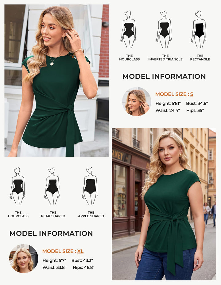 GRACE KARIN Blouse, Dark Green, XL