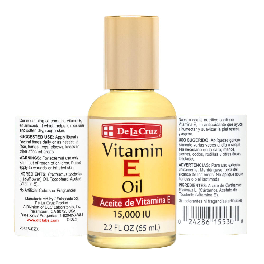 De La Cruz Vitamin E Oil, 15,000 IU, 2.2 fl oz, Pack of 5