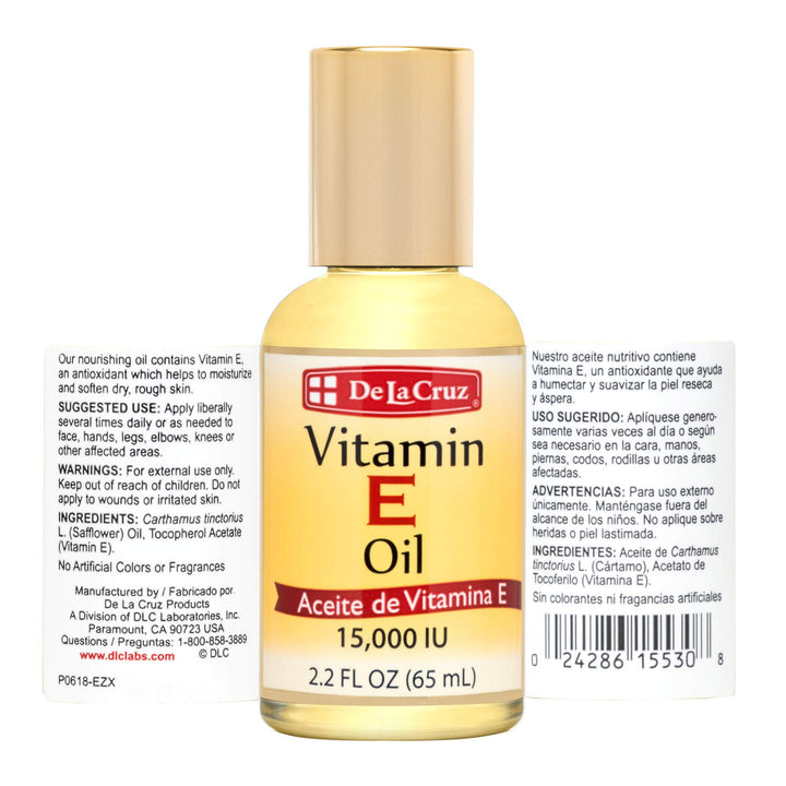 De La Cruz Vitamin E Oil, 15,000 IU, 2.2 fl oz, Pack of 5