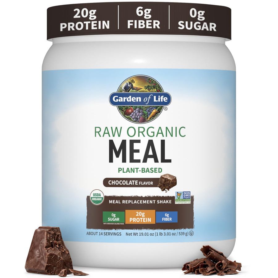Garden of Life Raw Organic Meal Protein Powder, Chocolate, 14 Servings