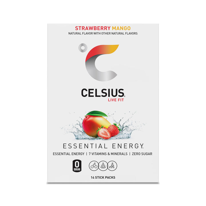 CELSIUS On The Go Energy Drink Mix, Strawberry Mango, 14 Count