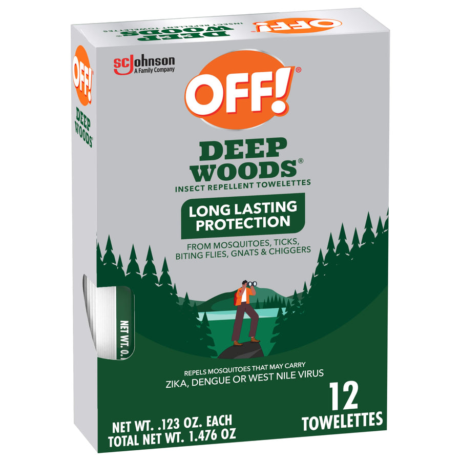 OFF Deep Woods Insect Repellent Towelettes, 12 Count