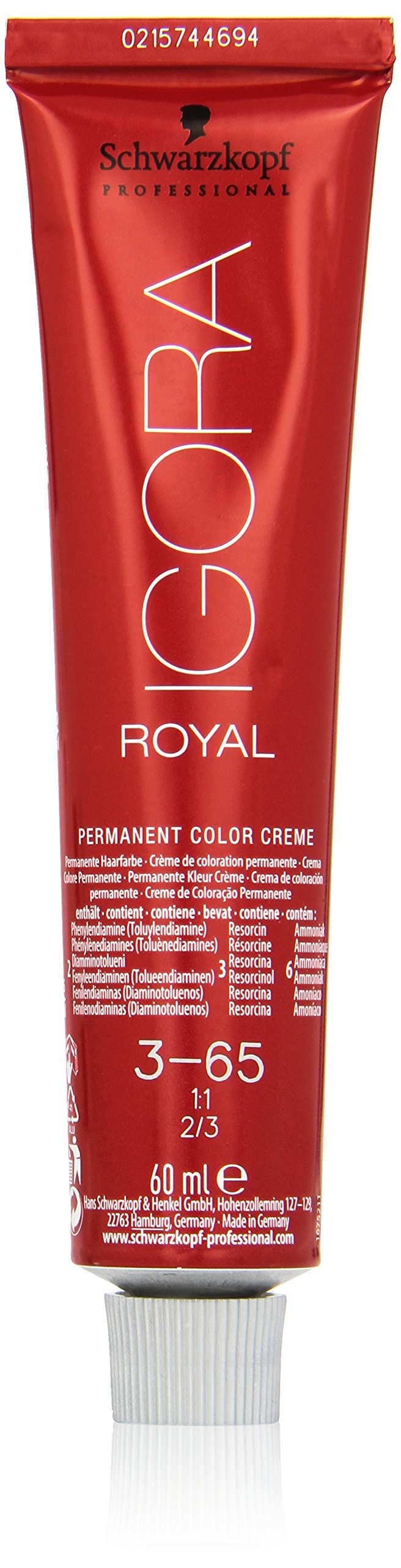 Schwarzkopf Igora Royal Permanent Hair Color, 3-65, 60 ml