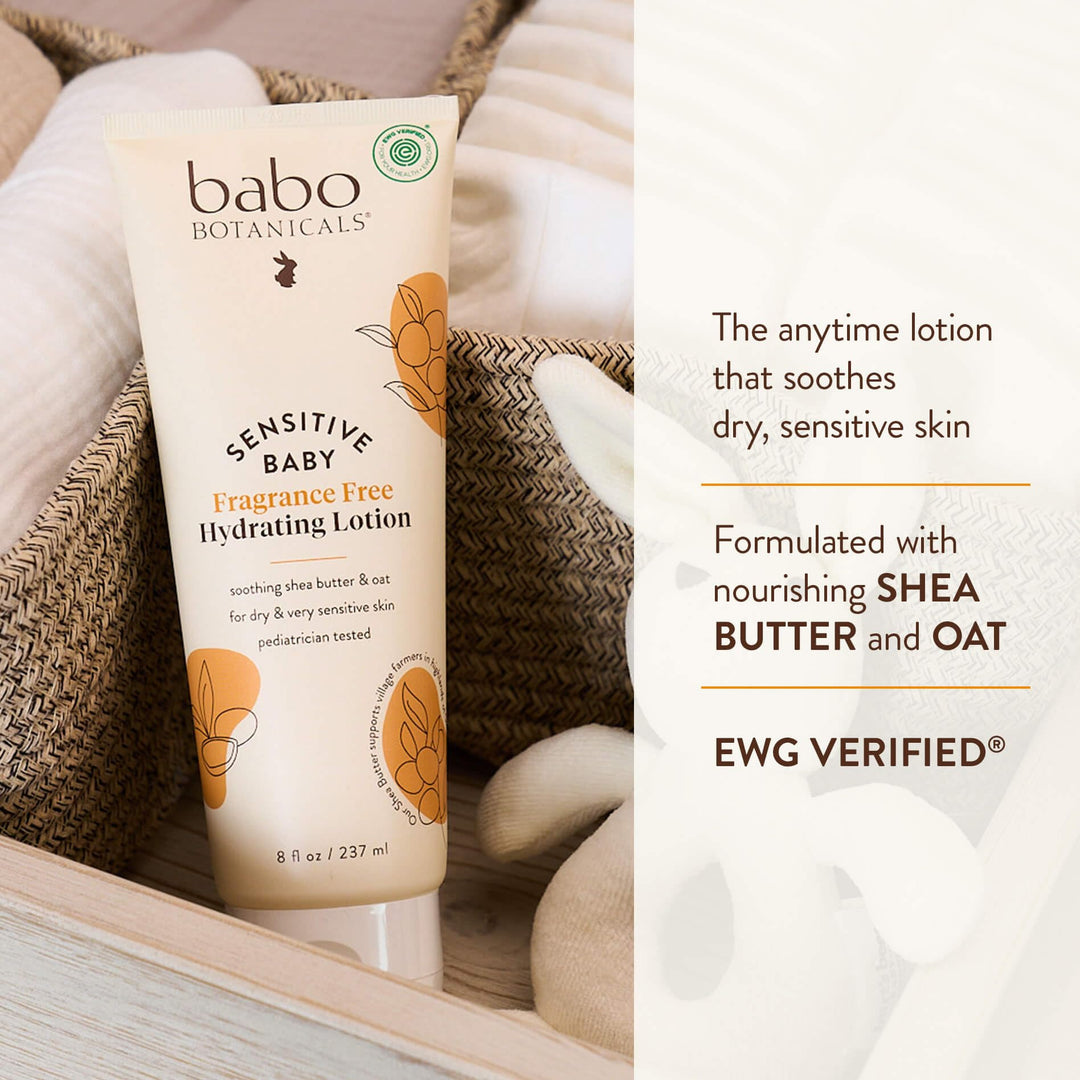Babo Botanicals Sensitive Baby Daily Hydrating Baby Lotion, Fragrance-Free