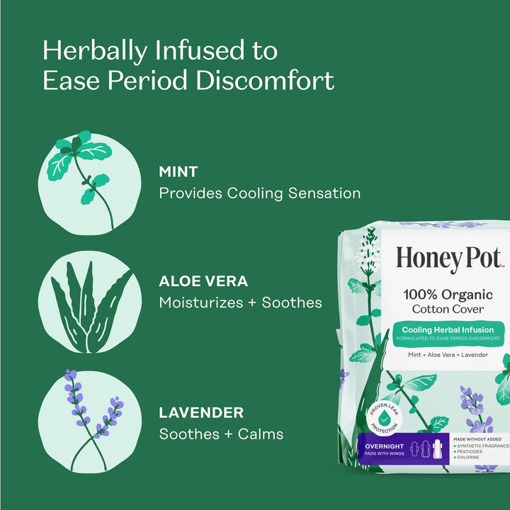 The Honey Pot Company Cooling Herbal Overnight Pads