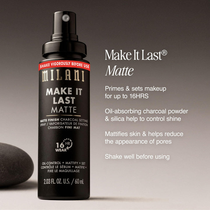 Milani Make It Last Setting Spray, Charcoal, 05 Matte Finish