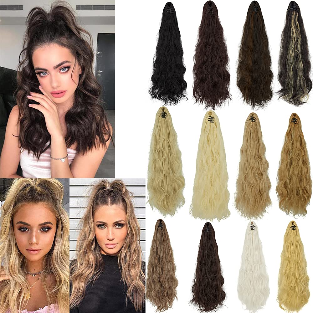 SLLIE Ponytail Extension, Long Wavy Curly, 24 Inch
