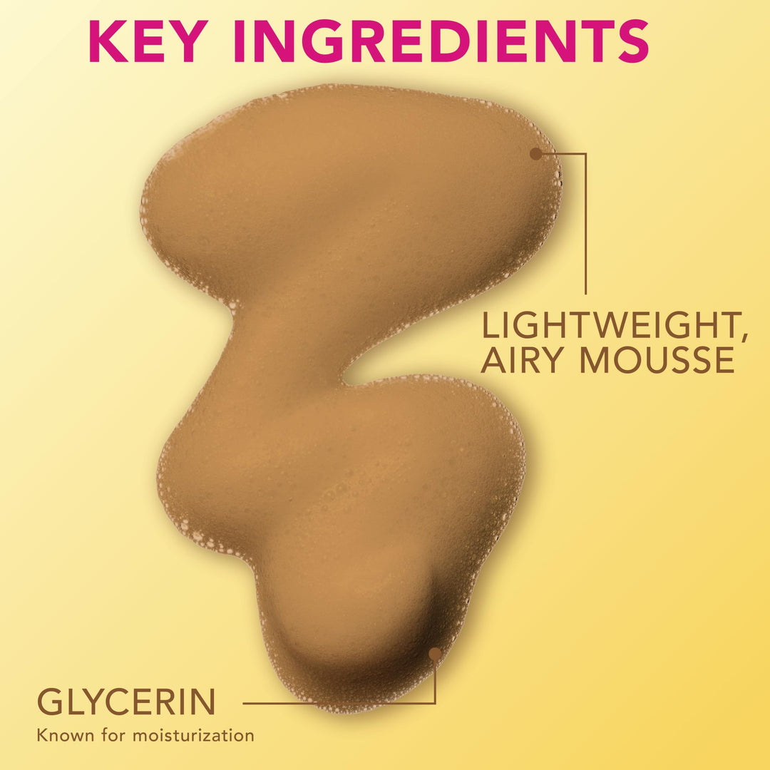 Jergens Natural Glow Self Tanner Mousse, Light Bronze Tan, 6 fl oz