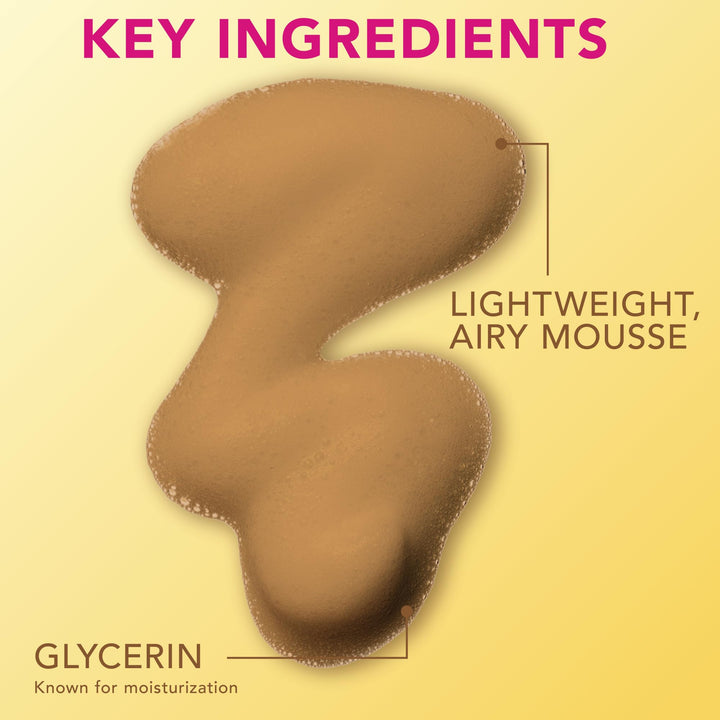 Jergens Natural Glow Self Tanner Mousse, Light Bronze Tan, 6 fl oz