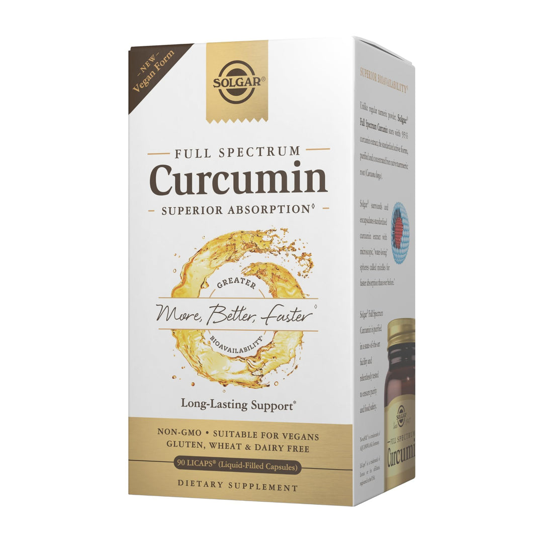 Solgar Full Spectrum Curcumin Liquid Extract Softgels, 90 Count