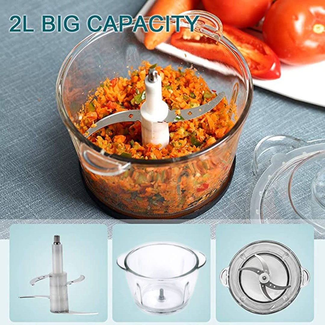 REBUNE Electric Food Chopper, Black, 2 l