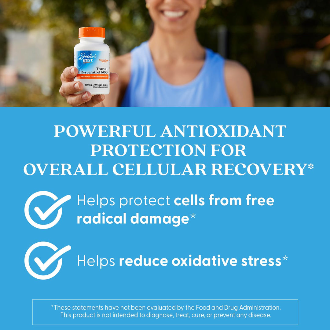 Doctor's BEST Trans Resveratrol, 600 mg, 60 Count