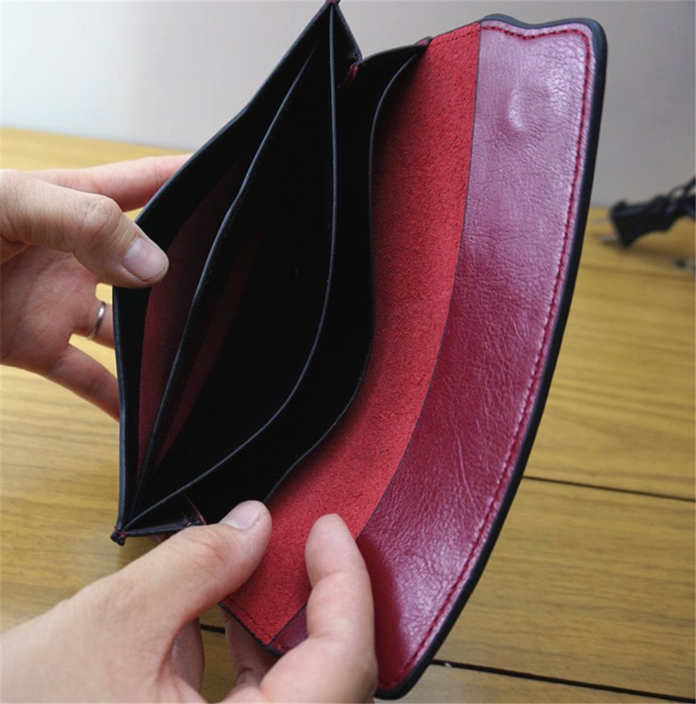 NIGEDU Women Long Wallet, Wine Red