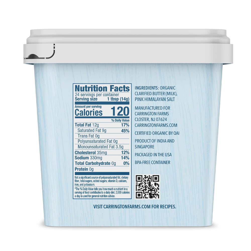 Carrington Farms Ghee, Himalayan Pink Salt