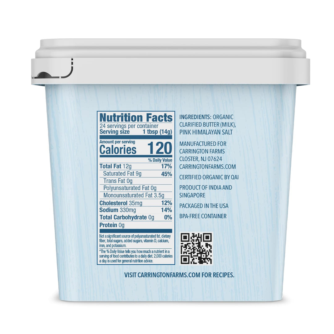 Carrington Farms Ghee, Himalayan Pink Salt