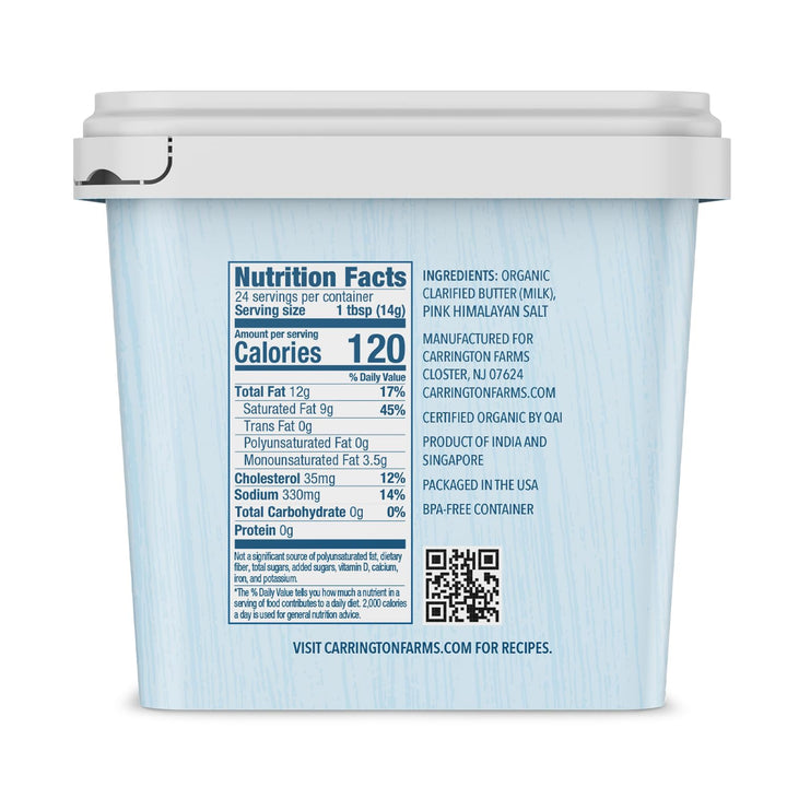 Carrington Farms Ghee, Himalayan Pink Salt